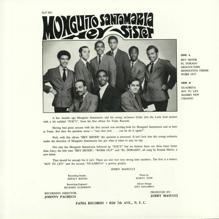 Back cover — Monguito SANTAMARIA — Hey Sister