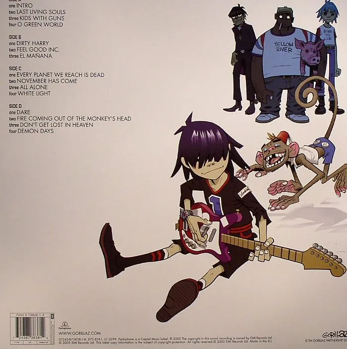 Обратная сторона обложки — GORILLAZ — Demon Days