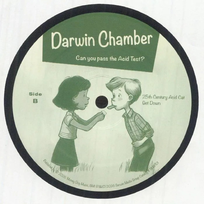 Обратная сторона обложки — DARWIN CHAMBER — Can You Pass The Acid Test? (feat DJ Spun mix) (black vinyl repress)