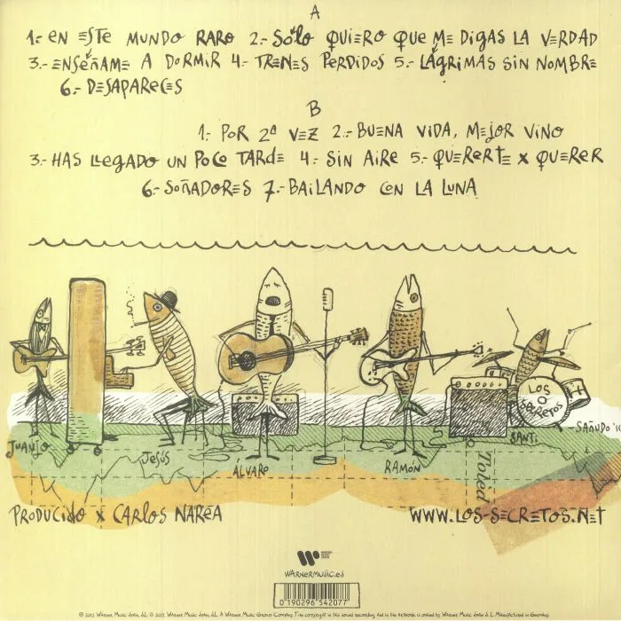 Back cover — LOS SECRETOS — En Este Mundo Raro (reissue)
