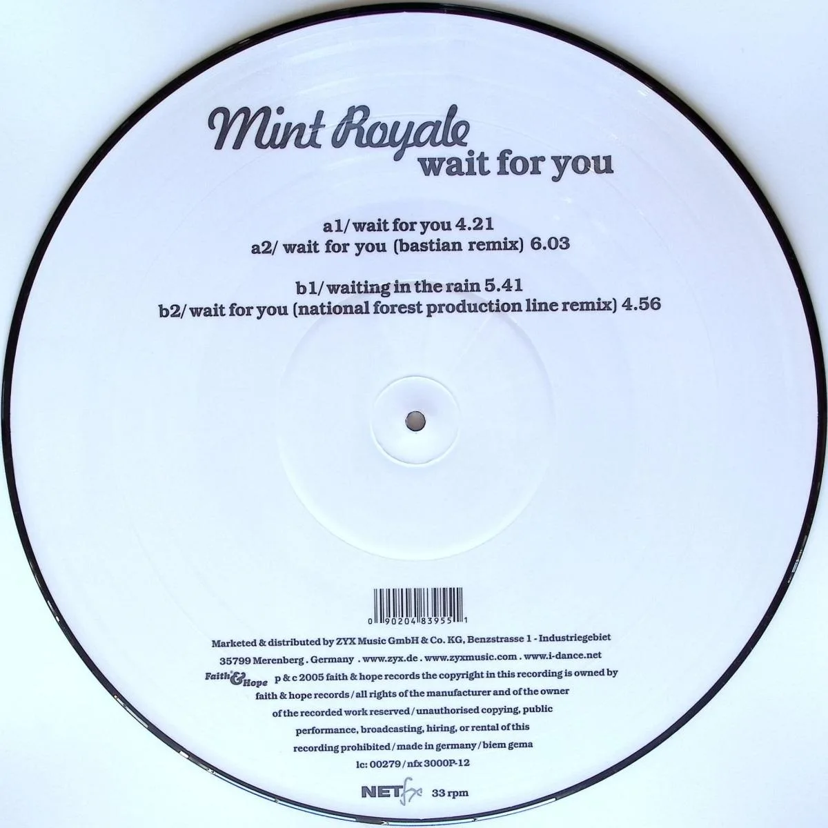 Back cover — Mint Royale — Wait For You