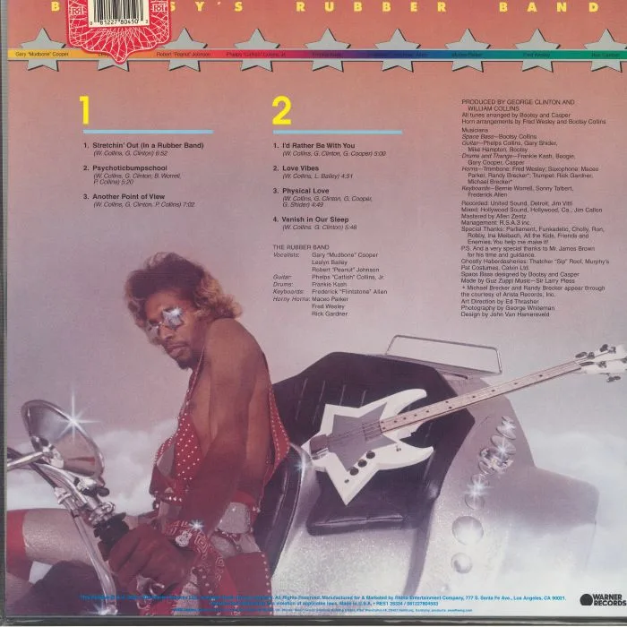Back cover — BOOTSY'S RUBBER BAND — Stretchin' Out In Bootsy's Rubber Band (reissue)