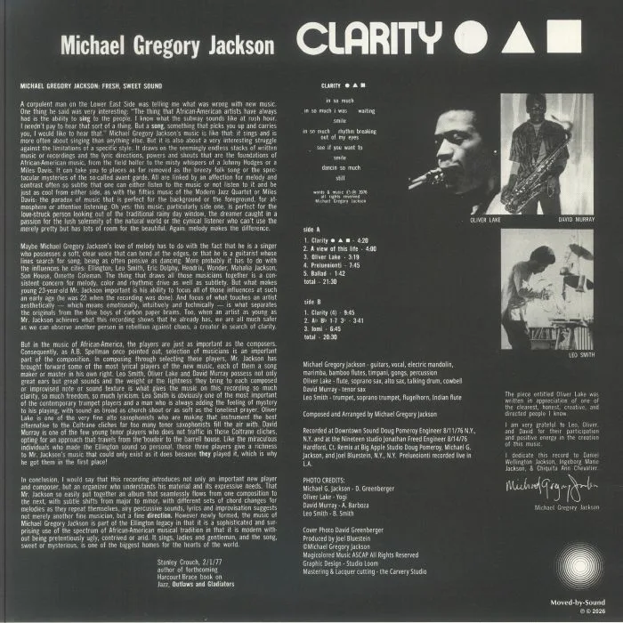 Обратная сторона обложки — Michael Gregory JACKSON — Clarity