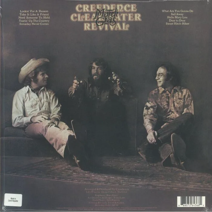 Обратная сторона обложки — CREEDENCE CLEARWATER REVIVAL — Mardi Gras (reissue)