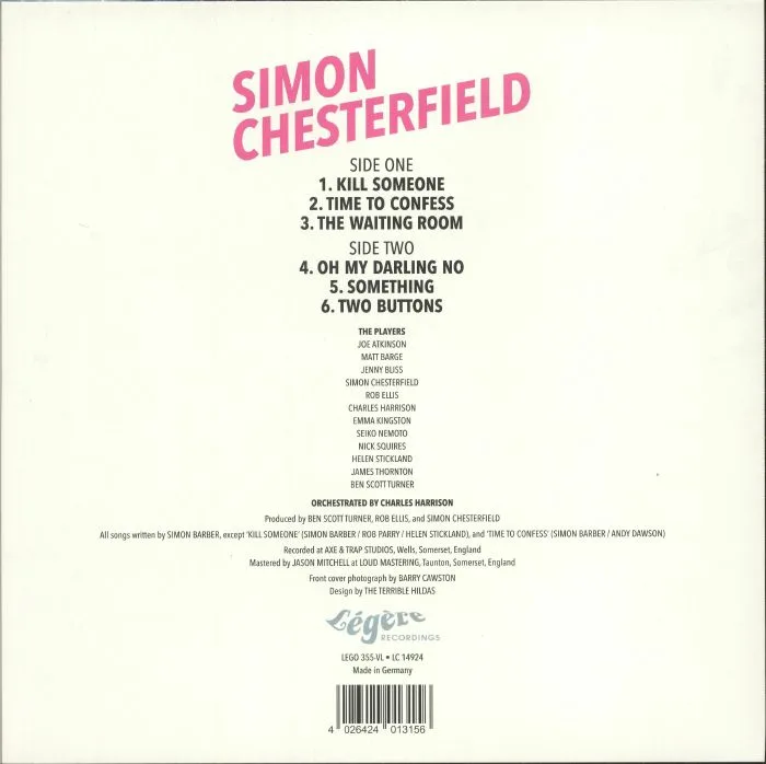 Back cover — Simon CHESTERFIELD — Simon Chesterfield