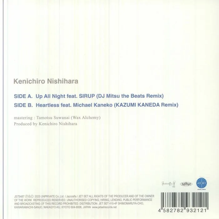 Back cover — Kenichiro NISHIHARA — Up All Night