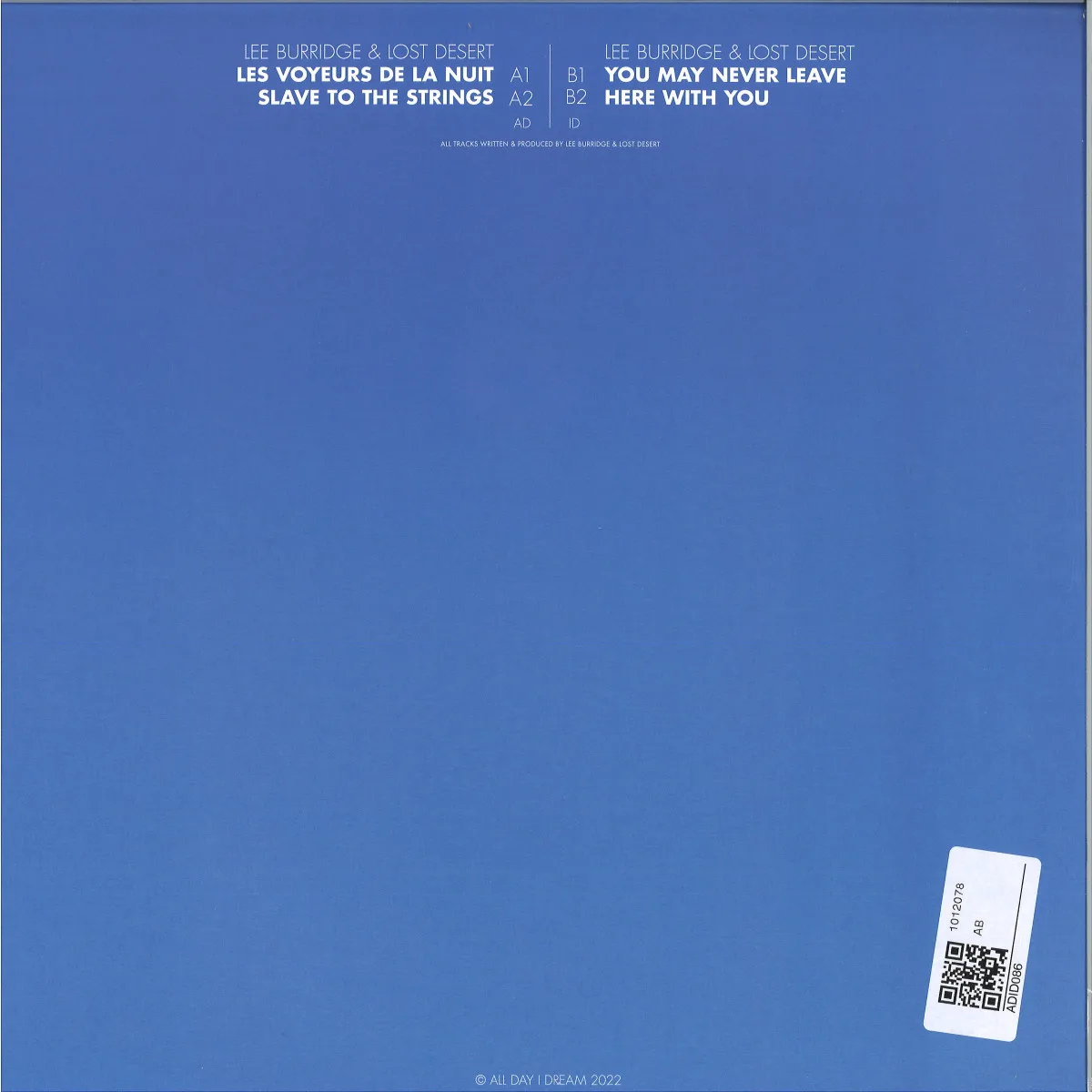 Back cover — Lee Burridge & Lost Desert — Les Voyeurs De La Nuit EP