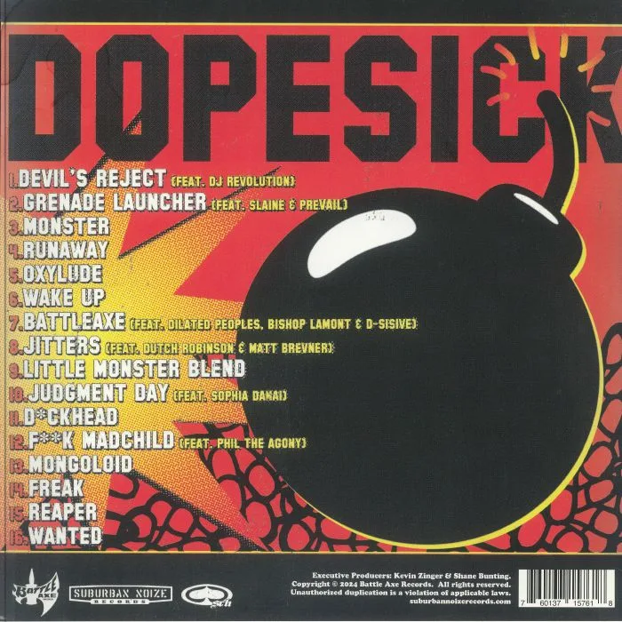 Обратная сторона обложки — MADCHILD — Dope Sick (reissue)