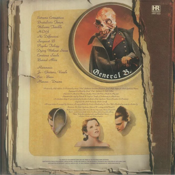Back cover — RAVENOUS — Book Of Covetous Souls (reissue)