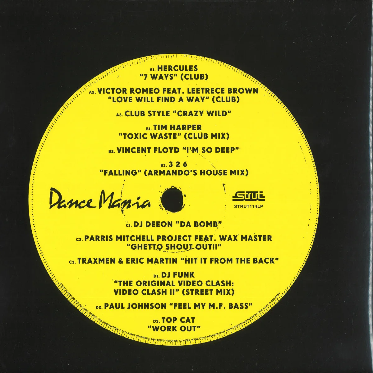 Обратная сторона обложки — Various — Hardcore Traxx: Dance Mania Rec(1986-95) LP 2x12"