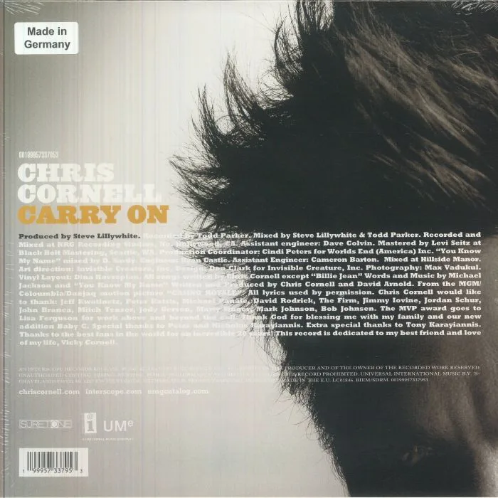 Back cover — Chris CORNELL — Carry On (remastered)