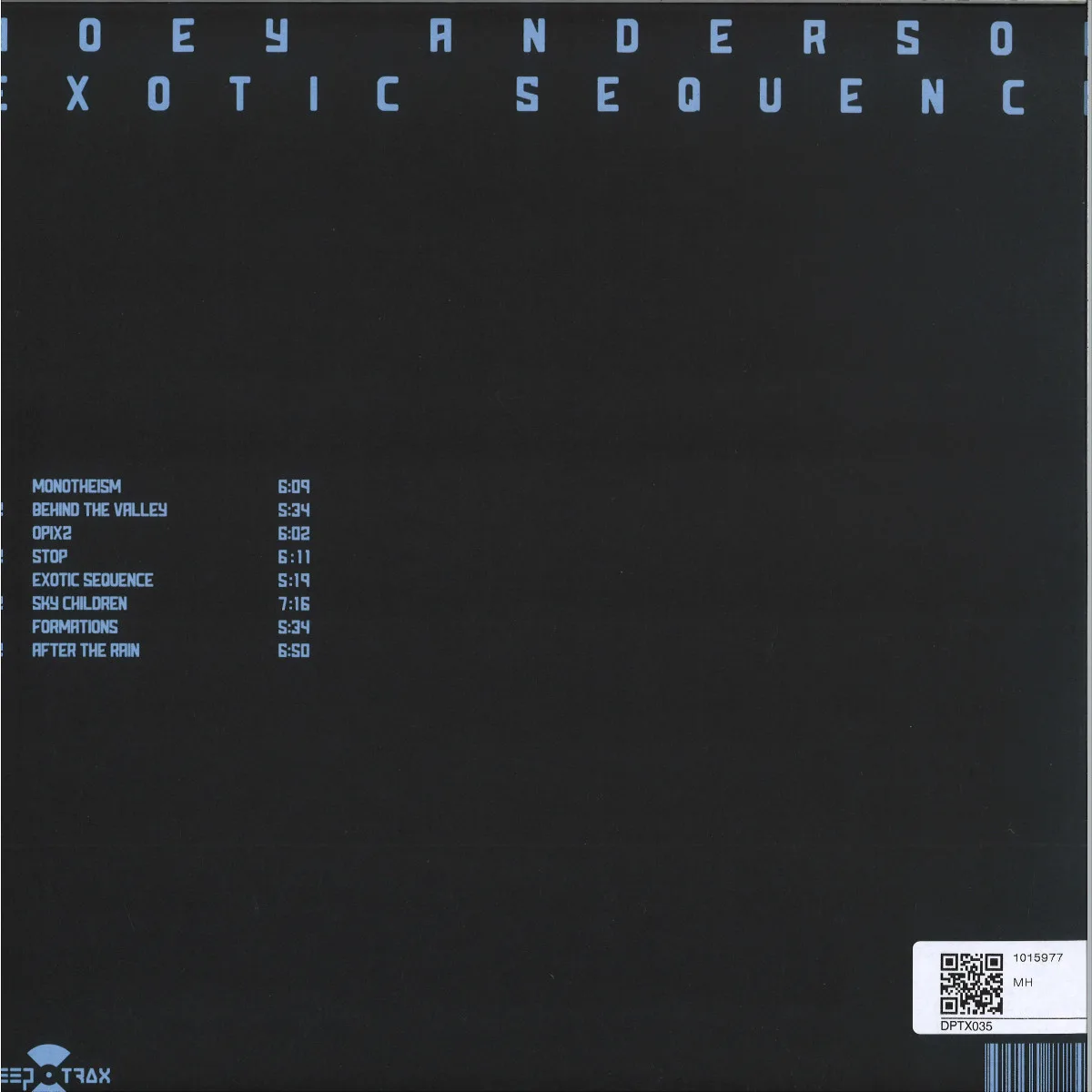 Обратная сторона обложки — Joey Anderson — Exotic Sequence 2x12"