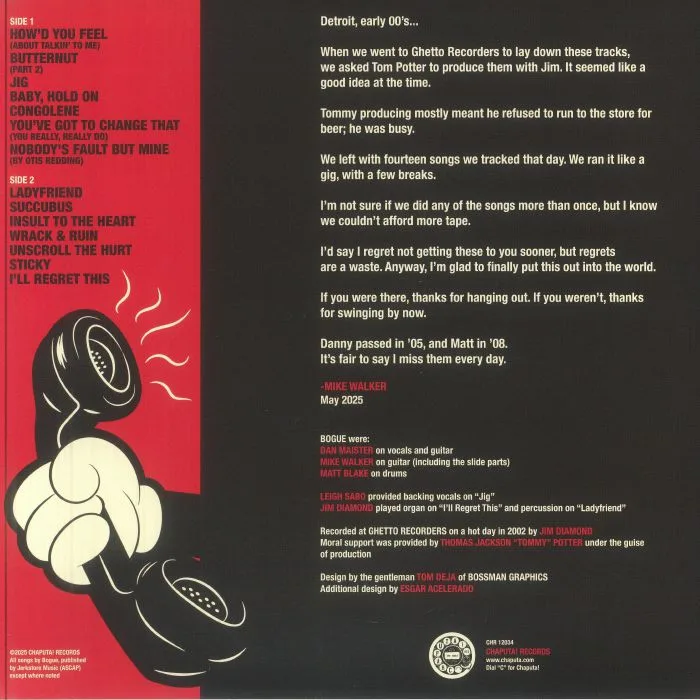 Обратная сторона обложки — BOGUE — How'd You Feel About Talkin' To Me (reissue)