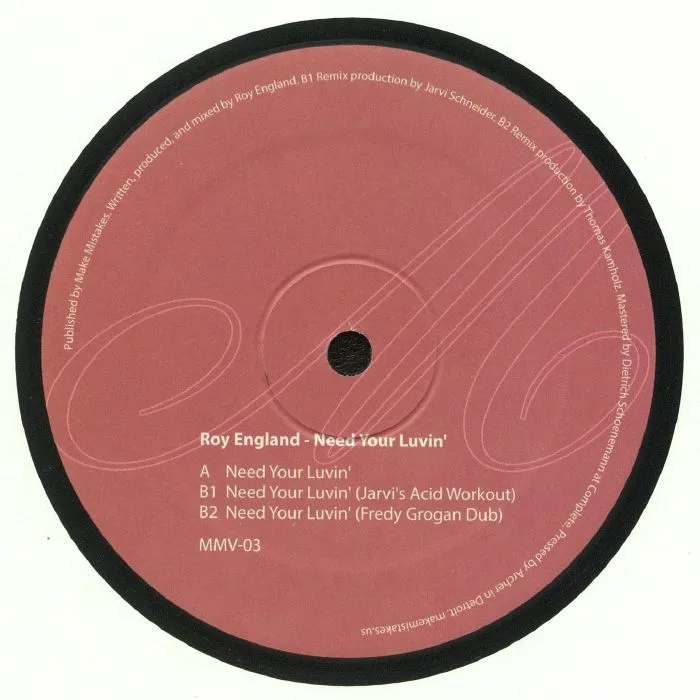 Back cover — Roy ENGLAND — Need Your Luvin'