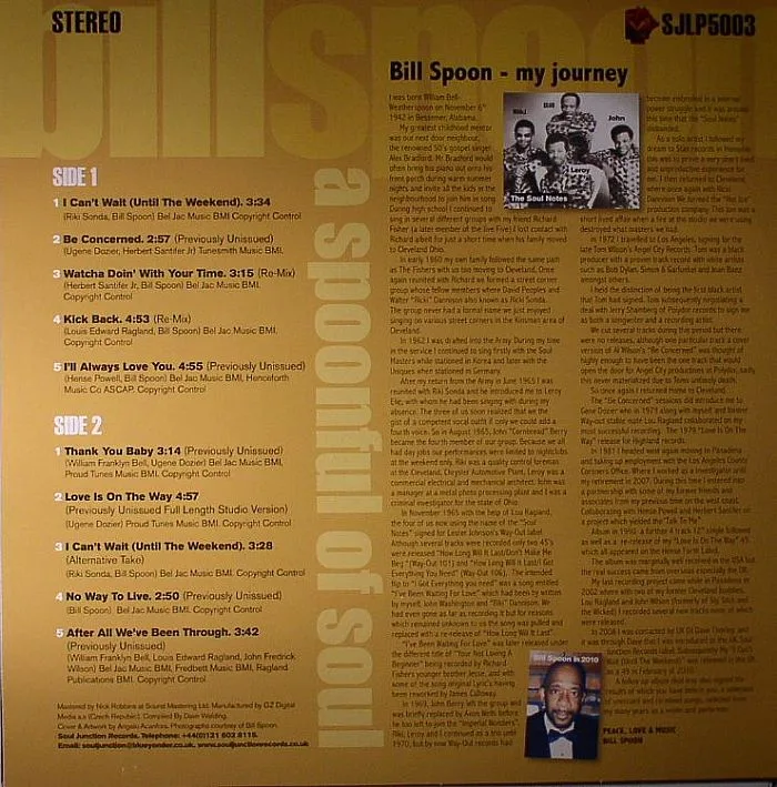 Back cover — Bill SPOON — A Spoonful Of Soul