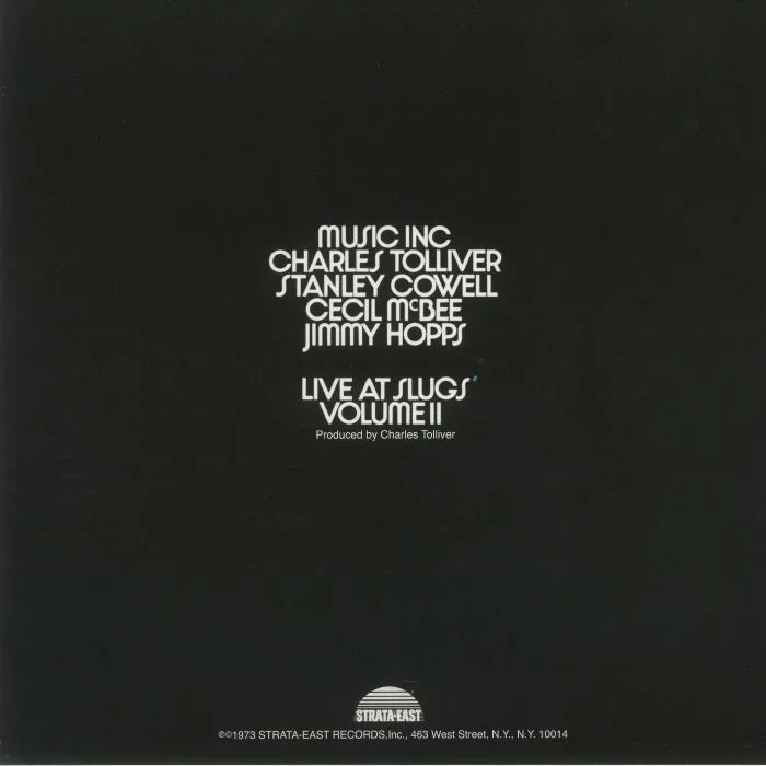 Обратная сторона обложки — Charles TOLLIVER / MUSIC INC — Live At Slugs' Volume 2