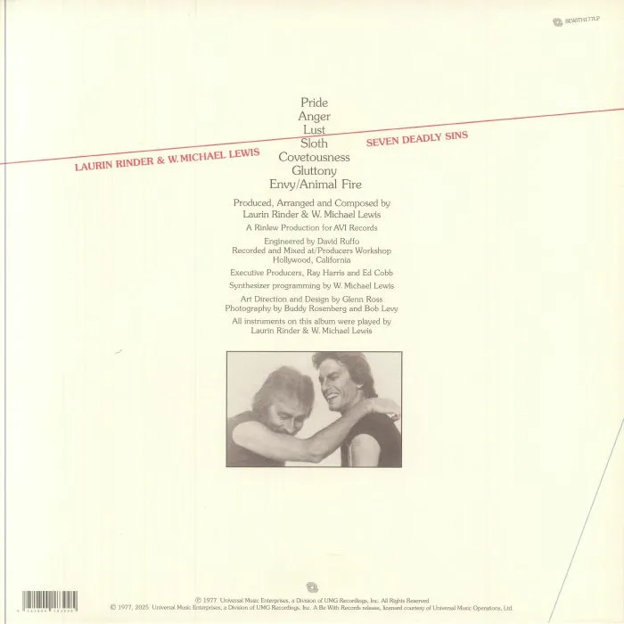 Back cover — RINDER & LEWIS — Seven Deadly Sins