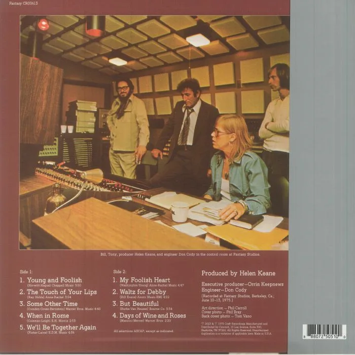 Back cover — Tony BENNETT / BILL EVANS — The Tony Bennett Bill Evans Album (reissue)