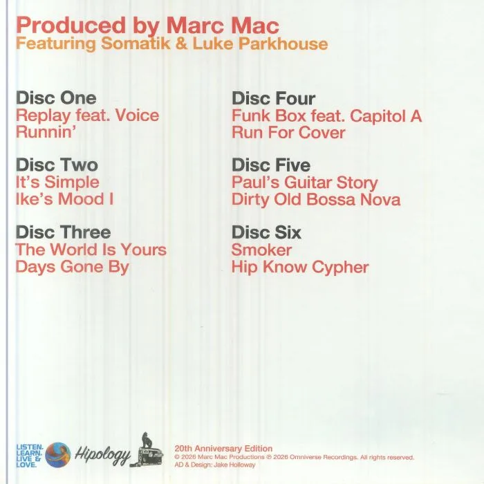 Обратная сторона обложки — MARC MAC presents VISIONEERS — Dirty Old Hip Hop (20th Anniversary Edition)