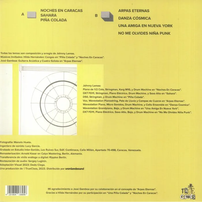 Back cover — Johnny LAMAS — Danza Cosmica (reissue)