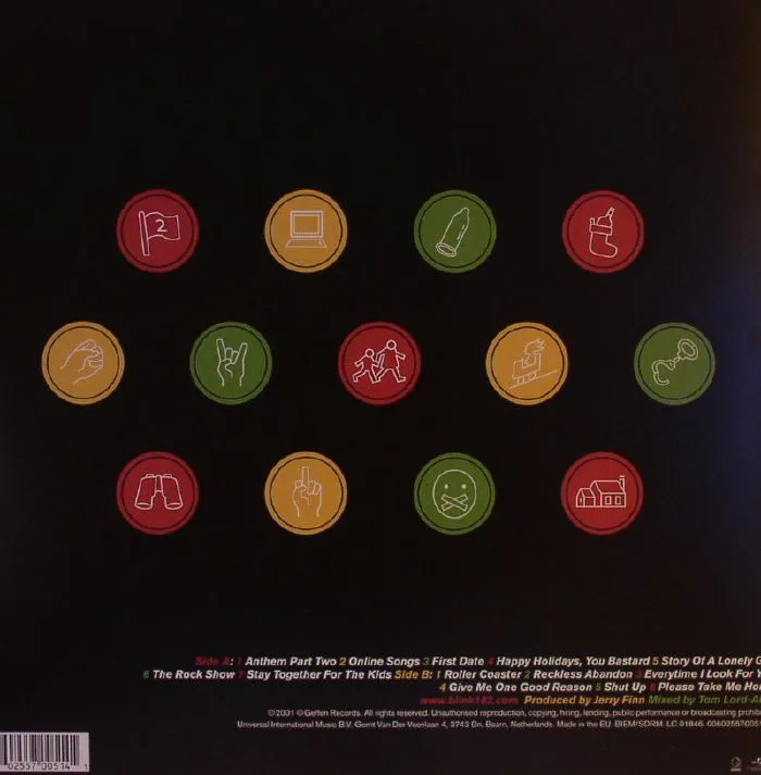 Обратная сторона обложки — BLINK 182 — Take Off Your Pants & Jacket (reissue)