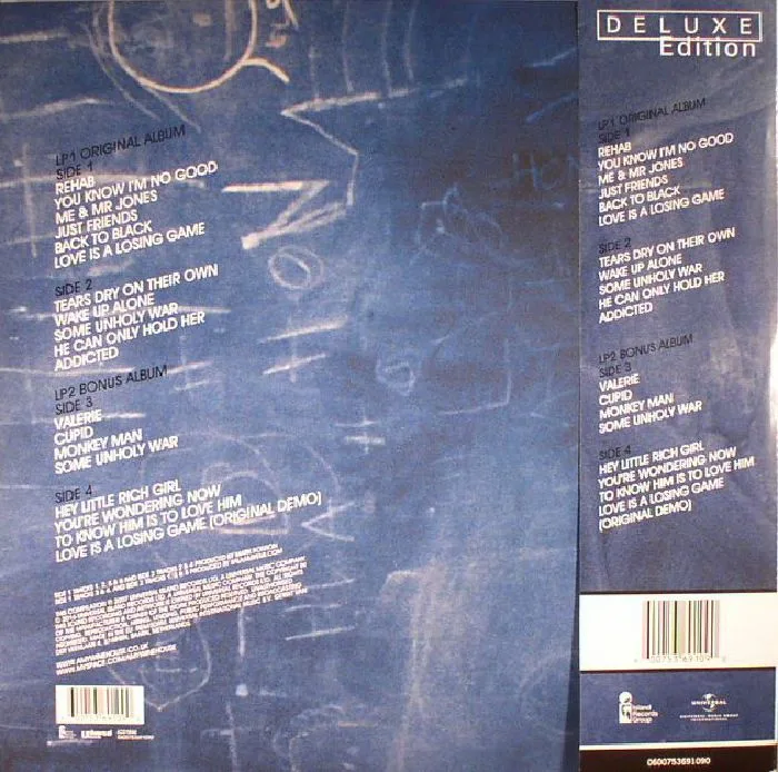 Обратная сторона обложки — Amy WINEHOUSE — Back To Black (Deluxe Edition) (half speed remastered)