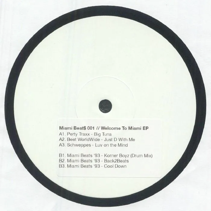 Back cover — PERTY TRAXX / BEET WORLDWIDE / SCHWEPPES / MIAMI BEATS'93 — Welcome To Miami EP