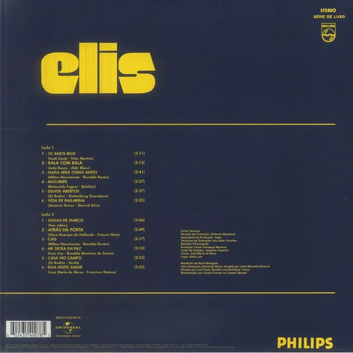 Back cover — ELIS REGINA — Elis