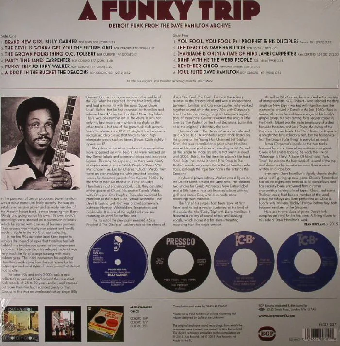 Back cover — VARIOUS — A Funky Trip: Detroit Funk From The Dave Hamilton Archive