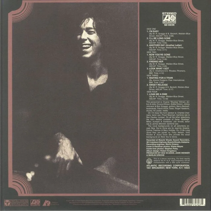 Обратная сторона обложки — BOZ SCAGGS — Boz Scaggs