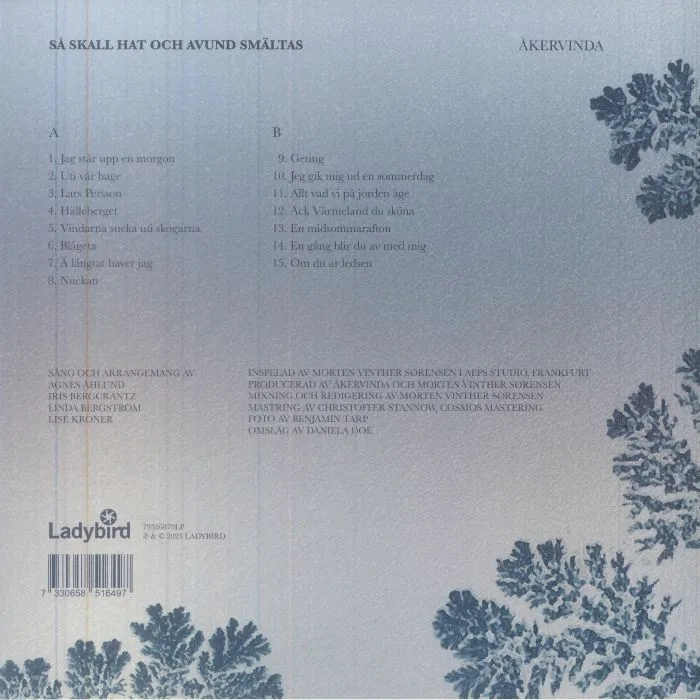 Back cover — AKERVINDA — Sa Skall Hat Och Avund Smaltas