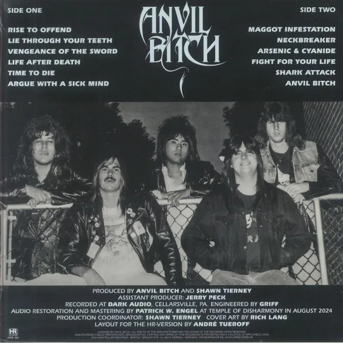 Back cover — ANVIL BITCH — Rise To Offend (remastered)
