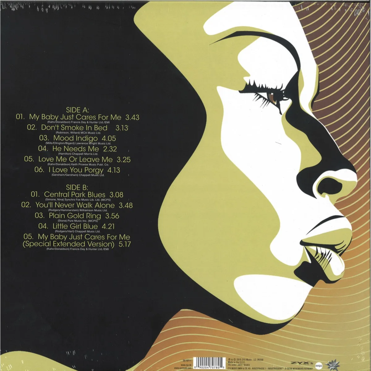 Обратная сторона обложки — NINA SIMONE — My Baby Just Cares For Me LP