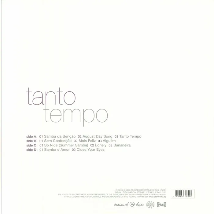 Обратная сторона обложки — Bebel GILBERTO — Tanto Tempo (25th Anniversary Edition)