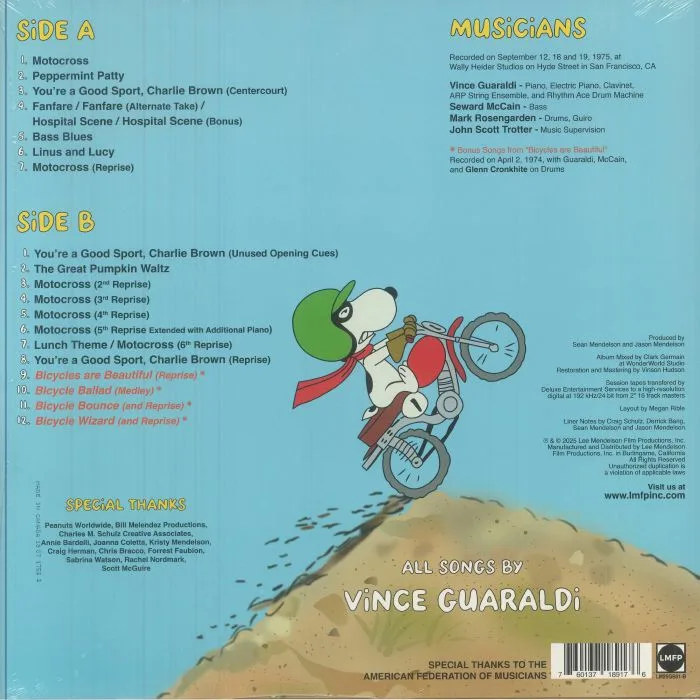 Back cover — Vince GUARALDI — You're A Good Sport Charlie Brown (Soundtrack) (50th Anniversary Edition)