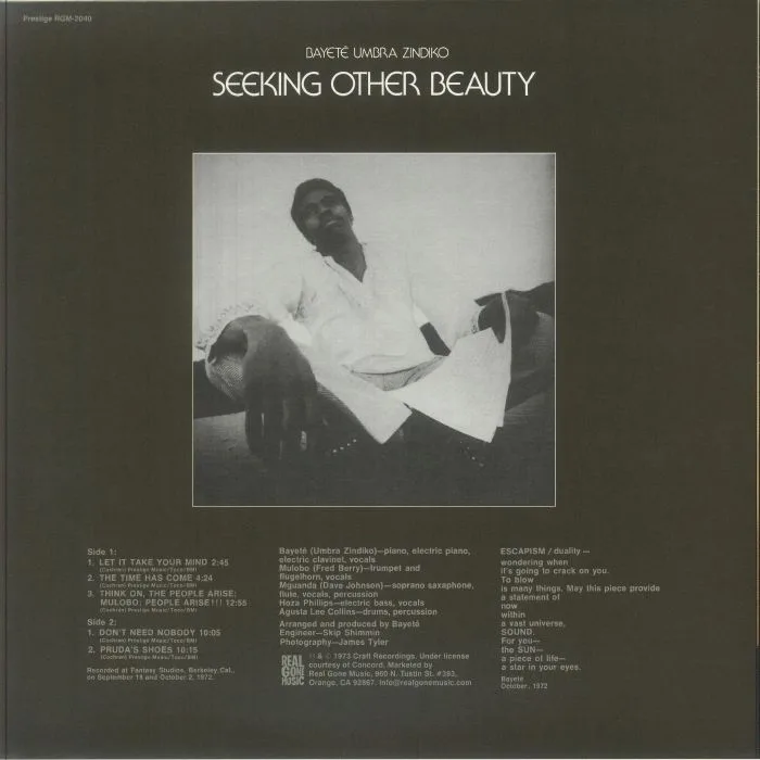 Back cover — Bayete Umbra ZINDIKO — Seeking Other Beauty (reissue)