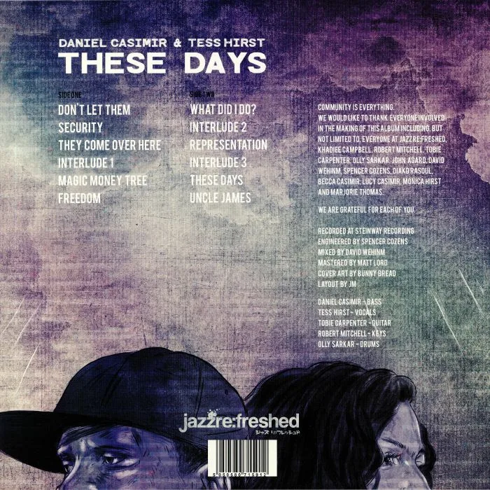 Back cover — Daniel CASIMIR / TESS HIRST — These Days