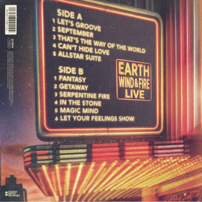 Обратная сторона обложки — EARTH WIND & FIRE — The Live Experience