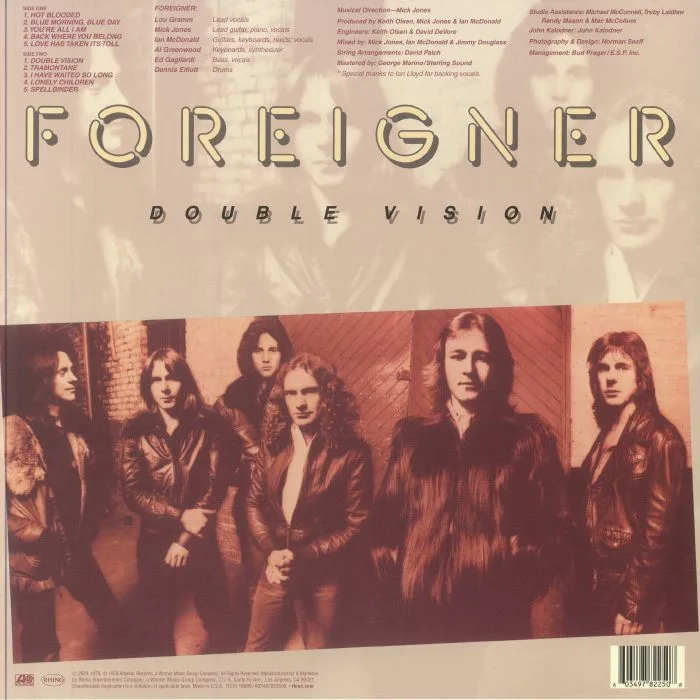 Back cover — FOREIGNER — Double Vision (reissue)