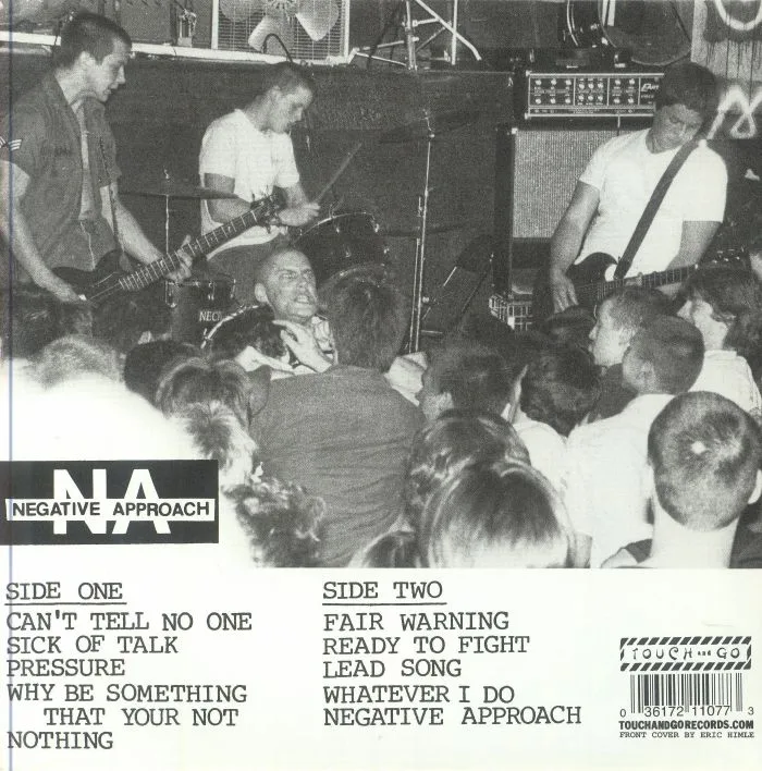 Обратная сторона обложки — NEGATIVE APPROACH — Negative Approach (reissue)