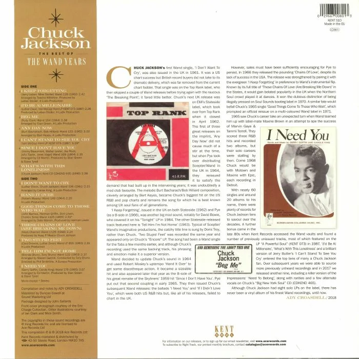 Back cover — Chuck JACKSON — The Best Of The Wand Years
