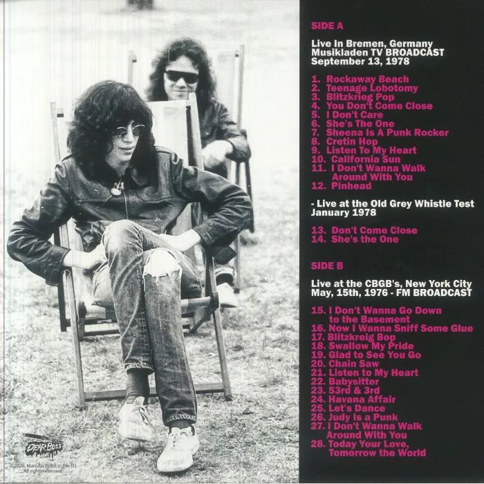 Back cover — RAMONES — Generatin' Steam Heat