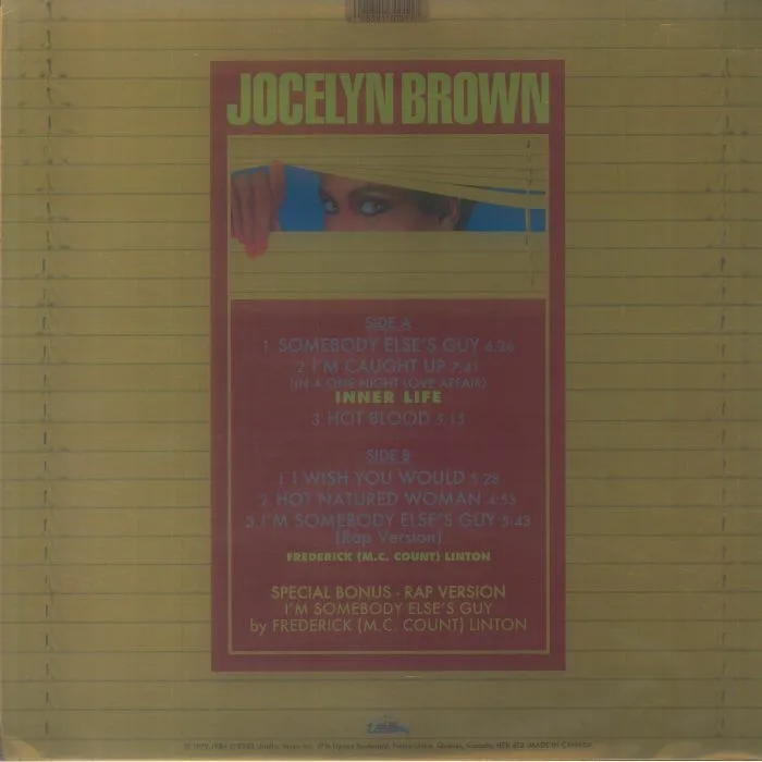 Обратная сторона обложки — Jocelyn BROWN — Somebody Else's Guy
