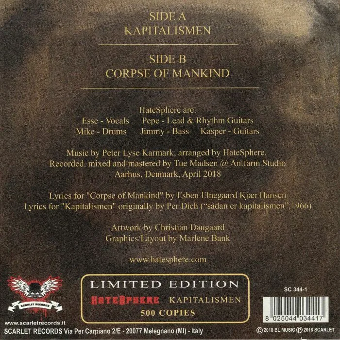 Back cover — HATESPHERE — Kapitalismen