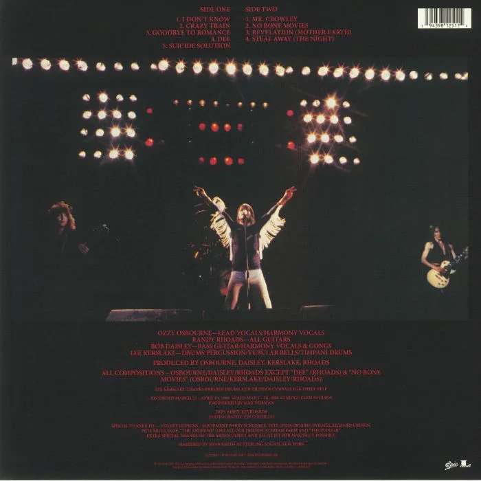 Back cover — Ozzy OSBOURNE — Blizzard Of Ozz