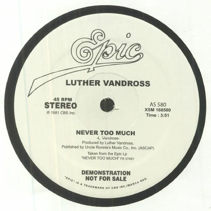 Front cover — Luther VANDROSS — Never Too Much