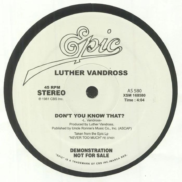 Back cover — Luther VANDROSS — Never Too Much
