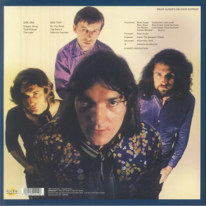 Back cover — BRIAN AUGER'S OBLIVION EXPRESS — Oblivion Express (reissue)