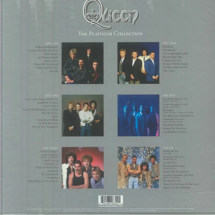 Back cover — QUEEN — The Platinum Collection