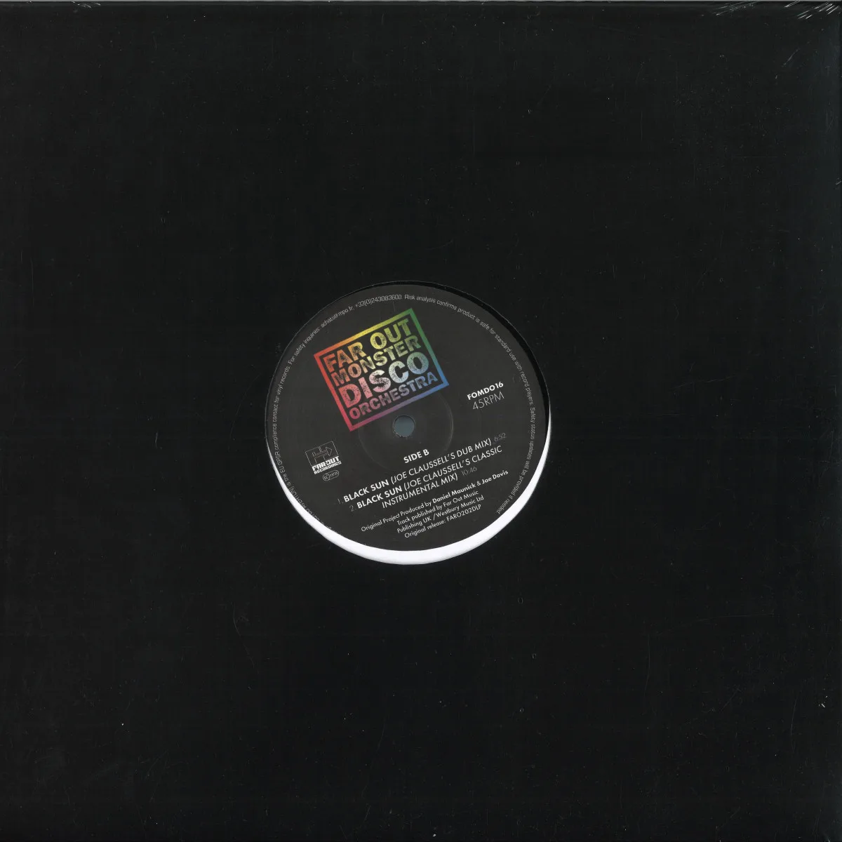 Back cover — Far Out Monster Disco Orchestra — Black Sun (Joaquin Joe Claussell Sacred Rhythm Remixes)